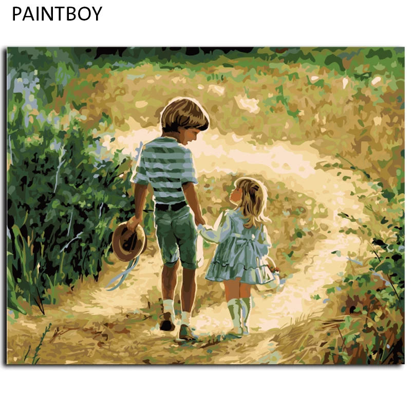 New Wall Art Frameless Pictures Painting By Numbers DIY Oil Painting On Canvas Home Decor Brother And Sister Playing G027
New Wall Art Frameless Pictures Painting By Numbers DIY Oil Painting On Canvas Home Decor Brother And Sister Playing G027