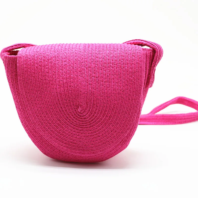 Женская круглая плетеная сумка ручной работы винтажная соломенная мессенджер из
