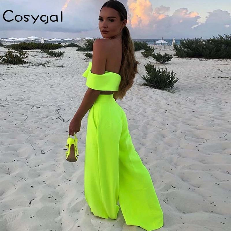 COSYGAL 2019 New Off Shoulder Slim Club Two Piece Set Sexy Green 2 Piece Set Crop Tops+pants Festival Clothing For Women Outfits
COSYGAL 2019 New Off Shoulder Slim Club Two Piece Set Sexy Green 2 Piece Set Crop Tops+pants Festival Clothing For Women Outfits