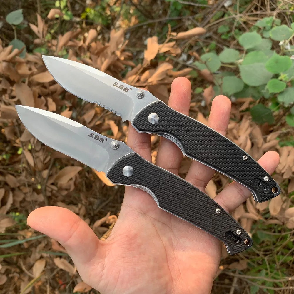 Sanrenmu 9011/9012 pocket folding knife 12C27 stainless steel blade ball bearing outdoor camping survival EDC G10 fruit knife
Sanrenmu 9011/9012 pocket folding knife 12C27 stainless steel blade ball bearing outdoor camping survival EDC G10 fruit knife