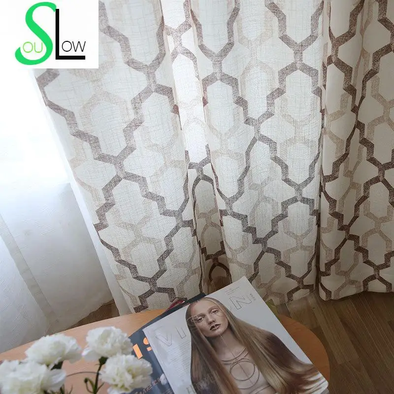 Slow Soul Coffee Grey Cotton Jacquard Curtain Printed Geometric Cortinas Tulle Curtains For Living Room Luxury Kitchen Bedroom
Slow Soul Coffee Grey Cotton Jacquard Curtain Printed Geometric Cortinas Tulle Curtains For Living Room Luxury Kitchen Bedroom