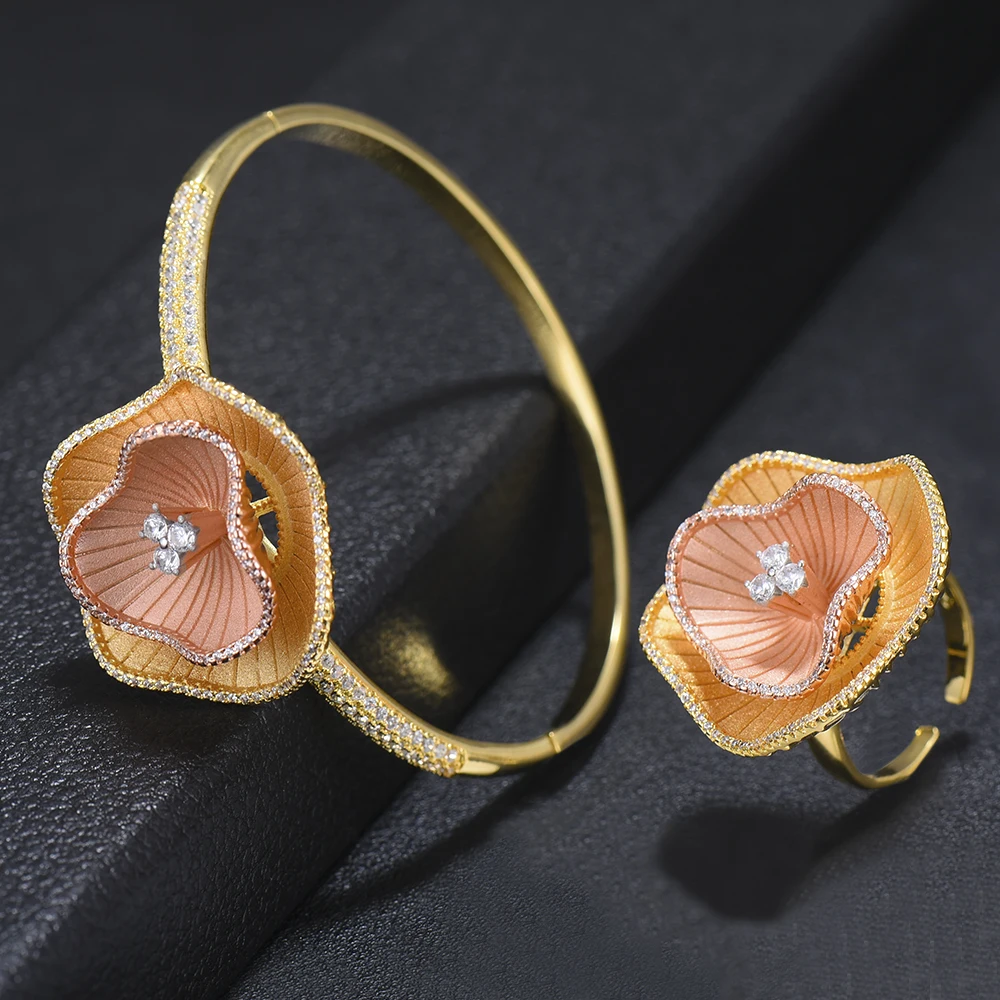 missvikki Exquisite Blooming Flower Bangle Rings jewelry Set For Women Bridal Wedding Engagement Anniversary Accessories Bijoux
missvikki Exquisite Blooming Flower Bangle Rings jewelry Set For Women Bridal Wedding Engagement Anniversary Accessories Bijoux