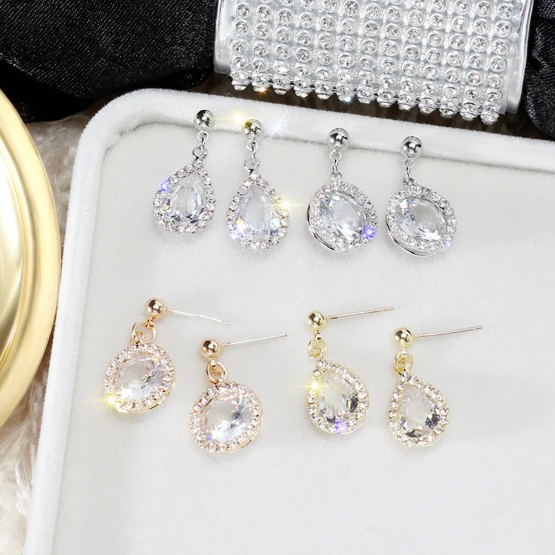 Korea Handmade Silver Needle Anti-allergy Water Drop Rhinestone Drop Earrings Dangle Earrings Fashion Jewelry-BYD5
Korea Handmade Silver Needle Anti-allergy Water Drop Rhinestone Drop Earrings Dangle Earrings Fashion Jewelry-BYD5