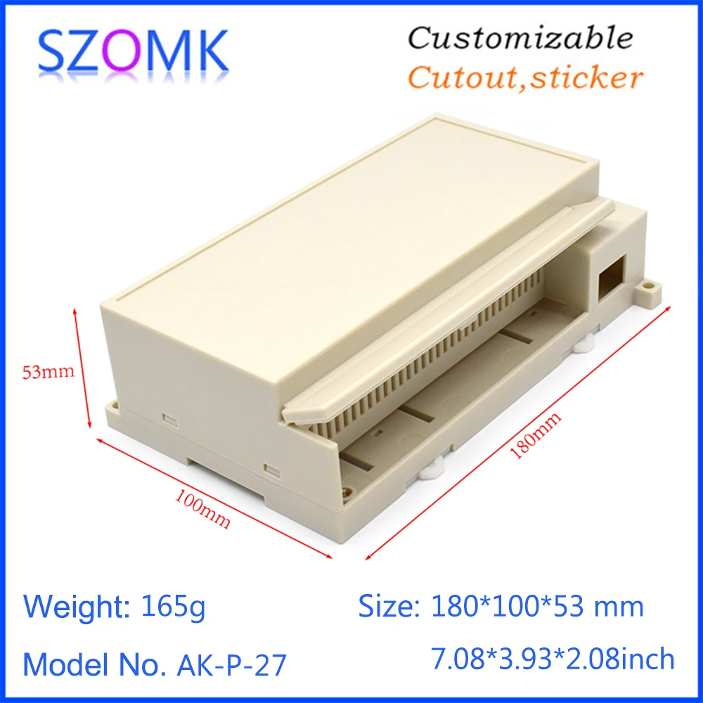 10Pcs 180*100*53mm high quality plastic din rail enclosure electronics casing plastic PLC instrument housing device box
10Pcs 180*100*53mm high quality plastic din rail enclosure electronics casing plastic PLC instrument housing device box
