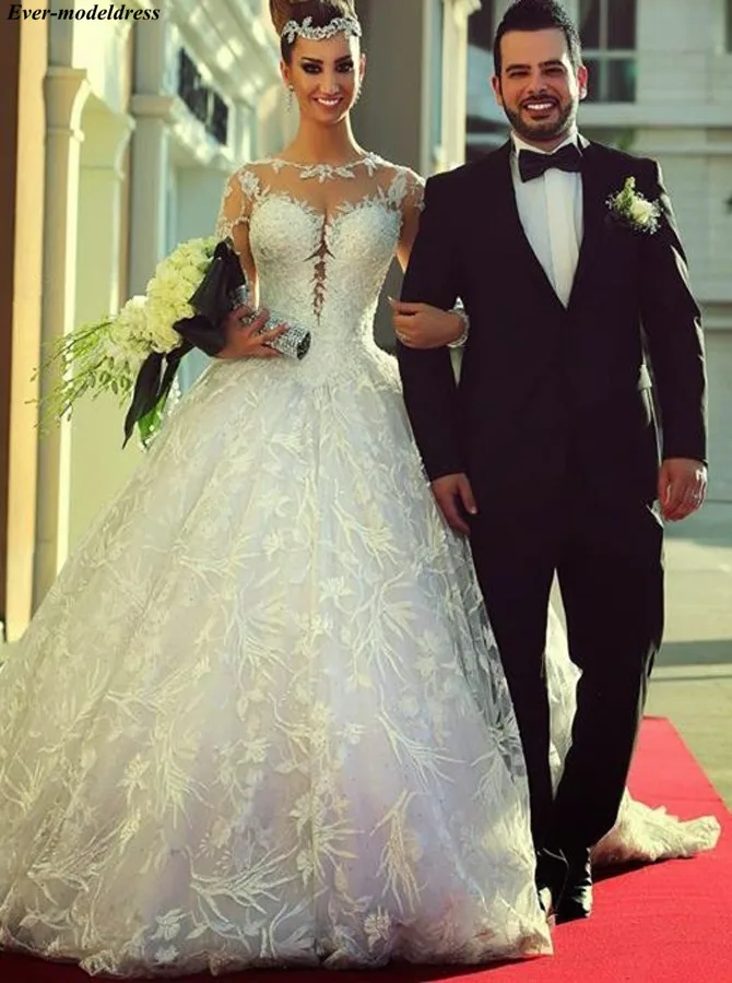 Luxury Long Sleeves Wedding Dresses Lace 2019 Ball Gowns Sheer O-Neck Sweep Train Bridal Gowns Plus Size Vestido De Noiva
Luxury Long Sleeves Wedding Dresses Lace 2019 Ball Gowns Sheer O-Neck Sweep Train Bridal Gowns Plus Size Vestido De Noiva