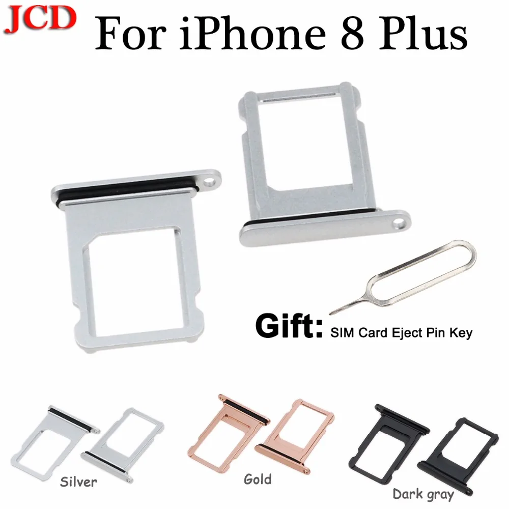 

JCD New For iphone8 Nano SIM Card Holder Tray Slot for iphone 8 Plus Replacement SIM Card Holder Adapter Socket Accessories