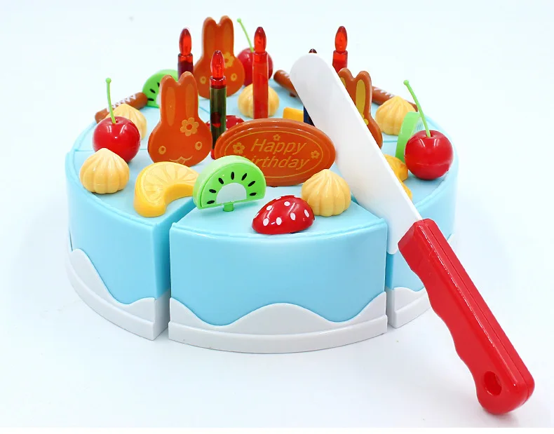 Safe ABS 38 pcs/Set Plastic Kitchen Food Fruit birthday cake Cutting Kids Pretend Play Educational girl DIY De Juguete boy gift 11