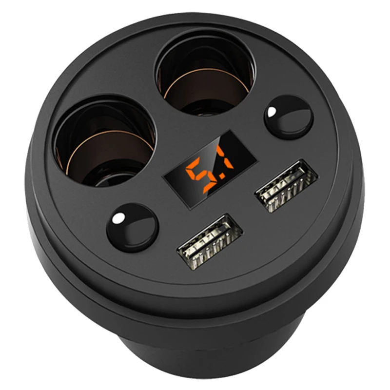 Cup-shaped Car Charger Multifunction Display Voltage 3.1A 2 USB Car Charger DC12-24V Cigarette Lighter Splitter Black
Cup-shaped Car Charger Multifunction Display Voltage 3.1A 2 USB Car Charger DC12-24V Cigarette Lighter Splitter Black
