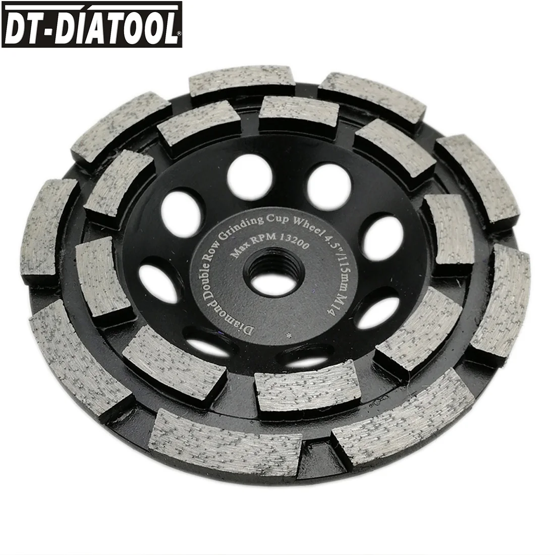

DT-DIATOOL 1pc Diamond Double Row Cup Grinding Wheel with M14 thread Grinding for Concrete hard stone granite Dia 115mm/4.5inch