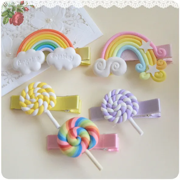 Rainbow Lollipop Unicorn Barrette Hairpin Hair Clips For Baby Girls Haar Hair Accessories Party Headwear KK1007
Rainbow Lollipop Unicorn Barrette Hairpin Hair Clips For Baby Girls Haar Hair Accessories Party Headwear KK1007