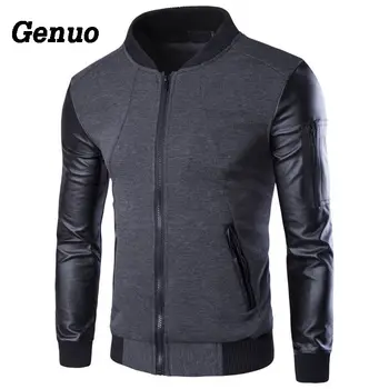 Genuo Jacket Men Slim Fit Zipper Patchwork Coat Jackets Autumn Winter Outwear Faux Leather Casual Overcoat Parka Men Jacket
Genuo Jacket Men Slim Fit Zipper Patchwork Coat Jackets Autumn Winter Outwear Faux Leather Casual Overcoat Parka Men Jacket