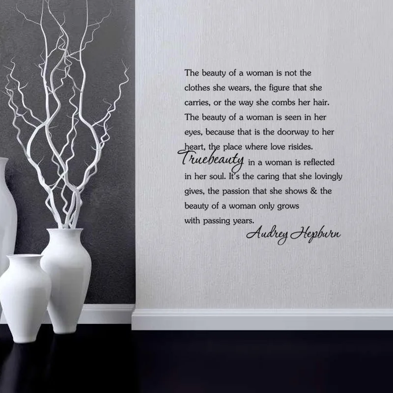 Beauty Woman Audrey Hepburn Quotes DIY Wall Sticker Vinyl Wall Art Home Decor Mural Fashion Sayings for Women
Beauty Woman Audrey Hepburn Quotes DIY Wall Sticker Vinyl Wall Art Home Decor Mural Fashion Sayings for Women