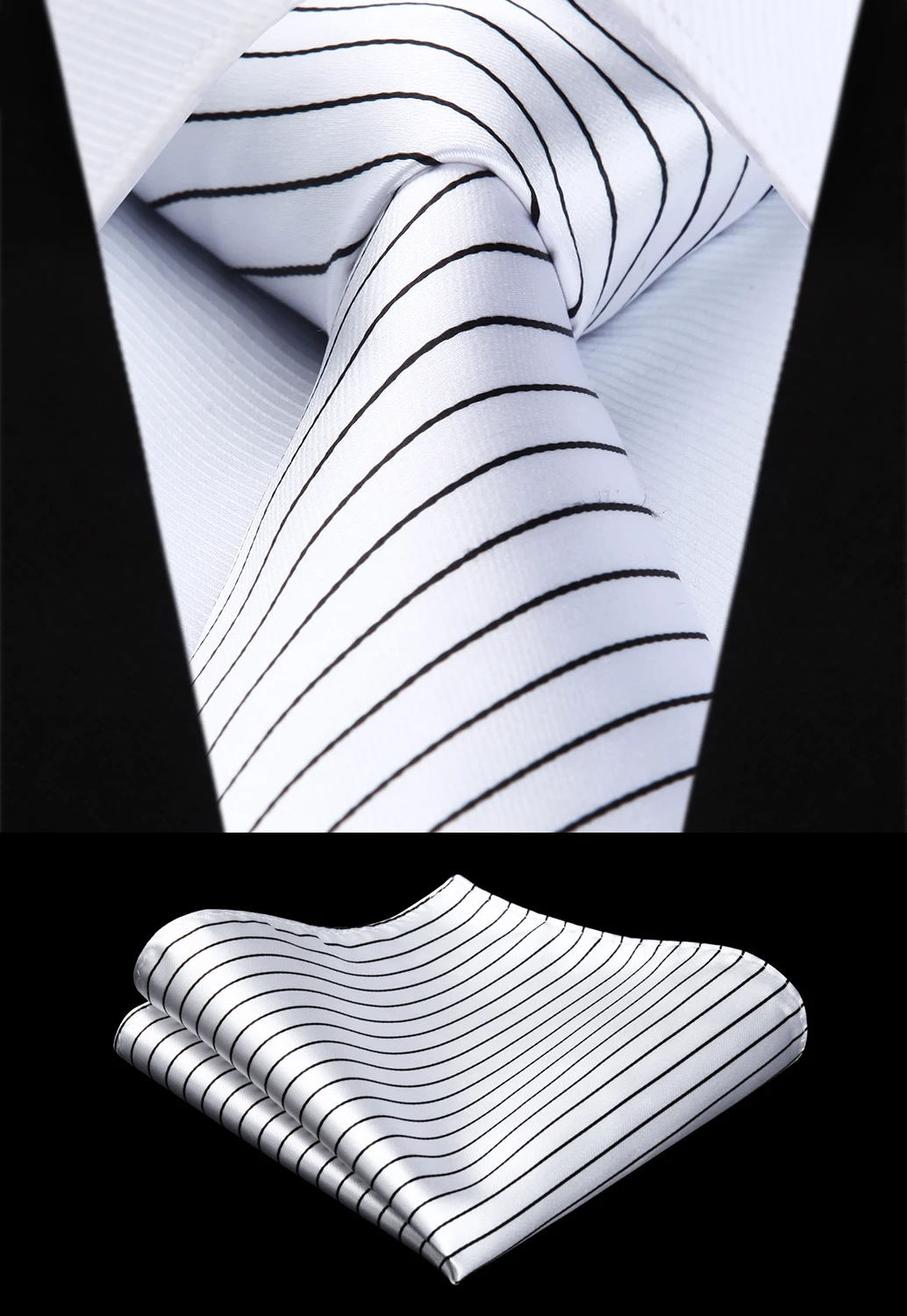 Woven Men Tie White Black Striped Necktie Handkerchief Set# TS614W8S Party Wedding Classic Pocket Square Tie
Woven Men Tie White Black Striped Necktie Handkerchief Set# TS614W8S Party Wedding Classic Pocket Square Tie