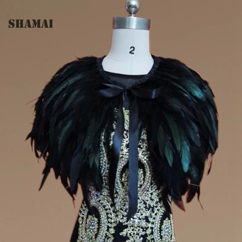 Black-Fur-Wedding-Shrug-Cape-Bolero-Wrap-Bridal-Shawl-Custom-made-size
