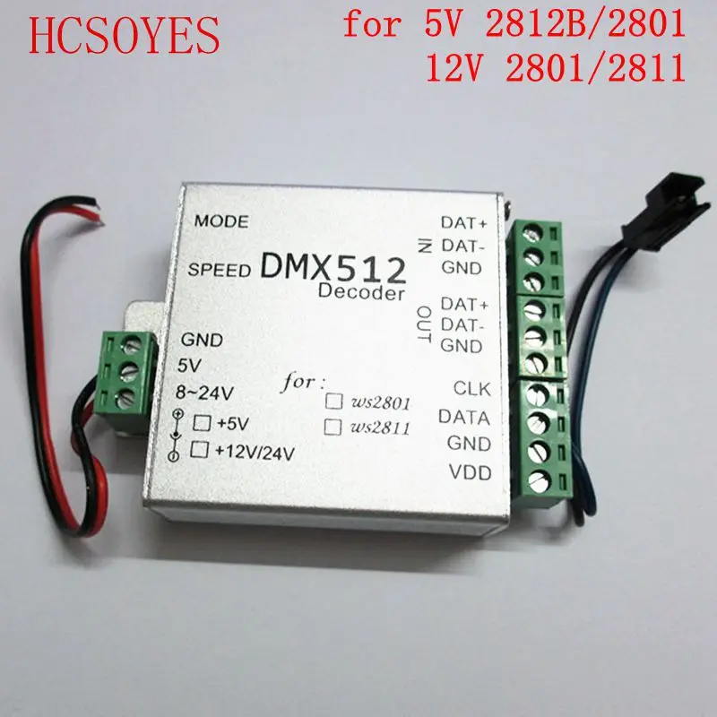 DC5V/12V ws2812B ws2801 WS2811 DMX dmx512 rgb led controller DMX DMX512 Decoder BOARD IC led strip LED SPI Converter
DC5V/12V ws2812B ws2801 WS2811 DMX dmx512 rgb led controller DMX DMX512 Decoder BOARD IC led strip LED SPI Converter