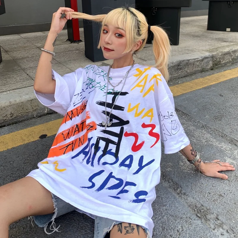 Graffiti Graphic Letter Print Loose T Shirt Tee T-Shirt Top Harajuku Streetwear Korean Punk Hip Hop Summer Short Sleeve Ulzzang
Graffiti Graphic Letter Print Loose T Shirt Tee T-Shirt Top Harajuku Streetwear Korean Punk Hip Hop Summer Short Sleeve Ulzzang