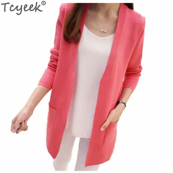 Tcyeek High Quality Women Sweaters Spring Autumn Medium-long Cardigan Feminino Elegant Pocket Knitted Outerwear Sweater CJ311
Tcyeek High Quality Women Sweaters Spring Autumn Medium-long Cardigan Feminino Elegant Pocket Knitted Outerwear Sweater CJ311