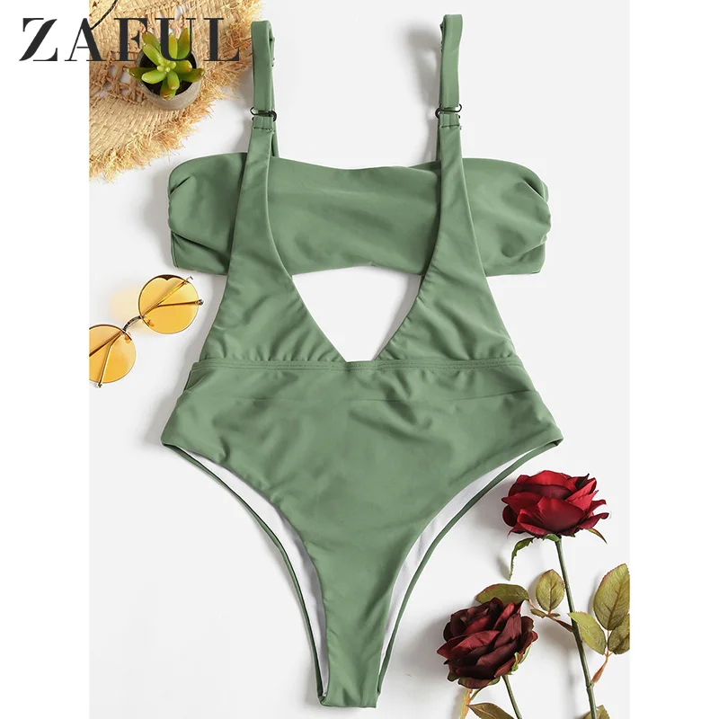 ZAFUL Bikini Set Push-up Padded Bandeau Top High Waist Bottom 2 Piece Set White top + high waist green bottoms stroje kpielowe
ZAFUL Bikini Set Push-up Padded Bandeau Top High Waist Bottom 2 Piece Set White top + high waist green bottoms stroje kpielowe