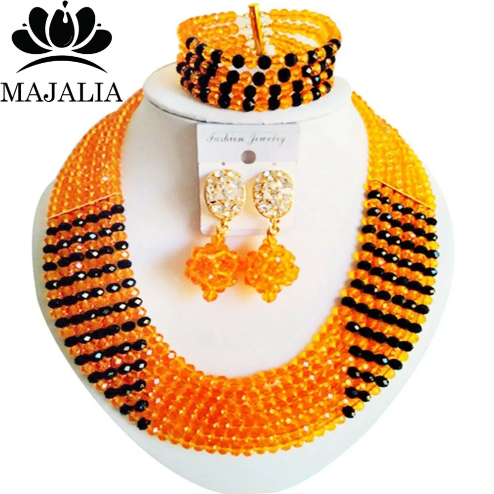 Light Orange Nigerian wedding African beads jewelry set crystal necklace bracelet earrings Majalia A well-known brand 1066
Light Orange Nigerian wedding African beads jewelry set crystal necklace bracelet earrings Majalia A well-known brand 1066