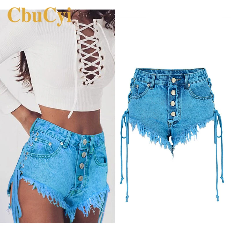 CbuCyi Women's Summer Shorts High Waist Tassels Side Straps Sexy Mini Denim Short Jeans Ladies Blue Cotton Denim Hot Shorts 2018
CbuCyi Women's Summer Shorts High Waist Tassels Side Straps Sexy Mini Denim Short Jeans Ladies Blue Cotton Denim Hot Shorts 2018
