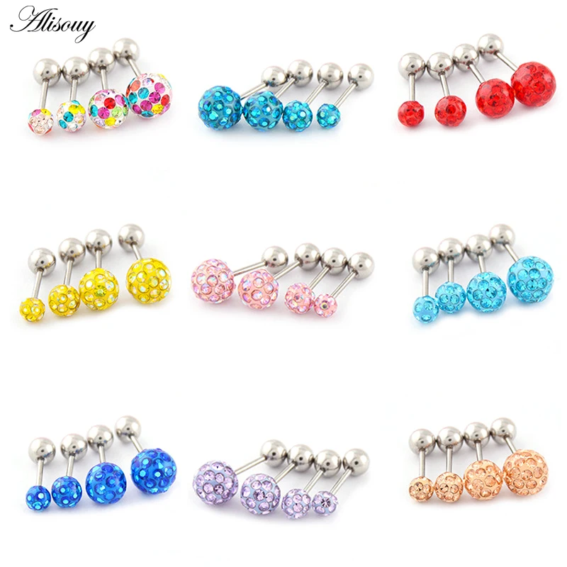 Alisouy 2pcs/lot 3/4/5/6mm 316L Stainless Steel Epoxy Crystal Threaded Ball Body Piercing Jewelry 20GLip Labret Eyebrow Ear Ring
Alisouy 2pcs/lot 3/4/5/6mm 316L Stainless Steel Epoxy Crystal Threaded Ball Body Piercing Jewelry 20GLip Labret Eyebrow Ear Ring