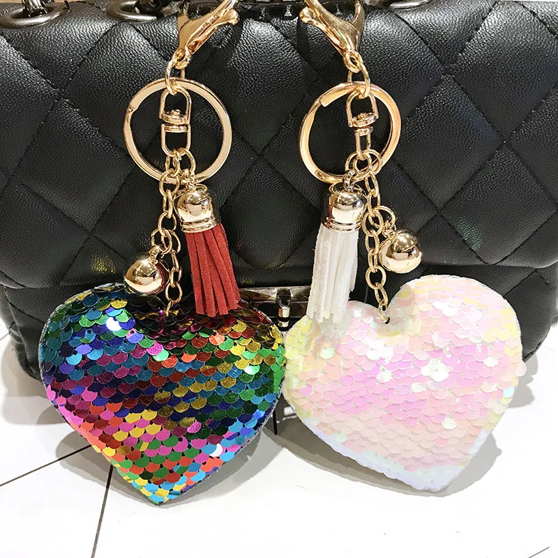 Heart Tassel Keychain Glitter Pompom Sequins Key Chain Gifts for Women Llaveros Mujer Car Handbag Accessories Key Ring Chaveiro
Heart Tassel Keychain Glitter Pompom Sequins Key Chain Gifts for Women Llaveros Mujer Car Handbag Accessories Key Ring Chaveiro