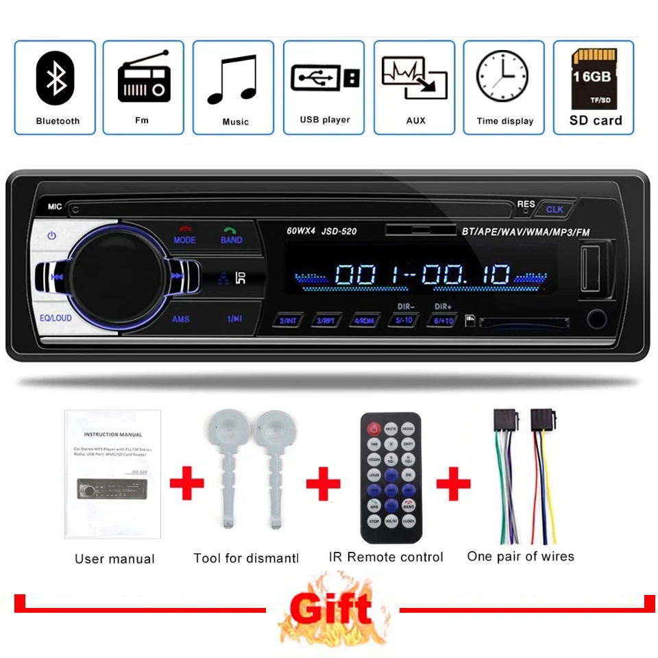 1 Din MP3 Autoradio JSD-520 auto Stereo Car Radio 12v bluetooth V2.0 FM Aux Input Receiver Car Audio SD USB MP3 MMC WMA jsd 520
1 Din MP3 Autoradio JSD-520 auto Stereo Car Radio 12v bluetooth V2.0 FM Aux Input Receiver Car Audio SD USB MP3 MMC WMA jsd 520