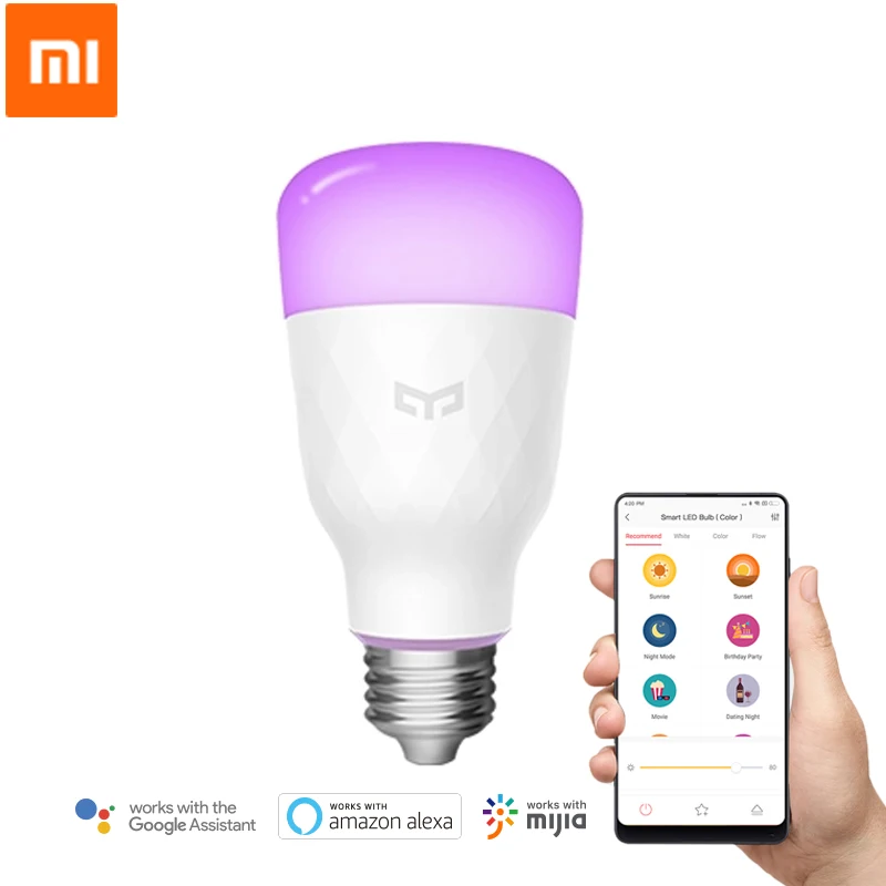 Original Xiaomi Yeelight Smart LED Bulb E27 10W Colorful RGBW White Version 800 Lumens Wifi Mi Home App Remote Control
Original Xiaomi Yeelight Smart LED Bulb E27 10W Colorful RGBW White Version 800 Lumens Wifi Mi Home App Remote Control