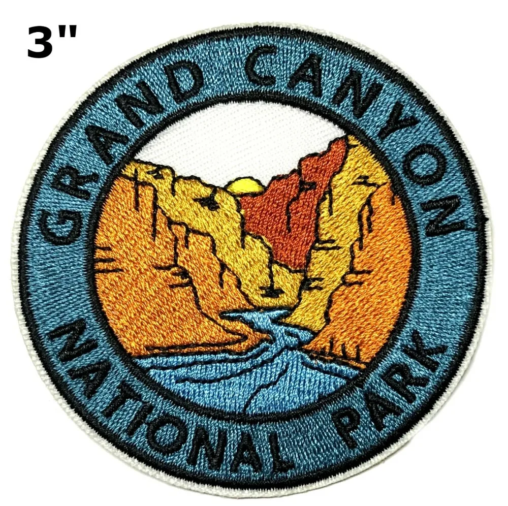 

Custom Embroidered patches hiking travel scene Patch Souvenir badge emblem factory OEM customize with your design no MOQ