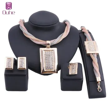 Bridal Gift Nigerian Wedding Jewelry Set Fashion Dubai Crystal Jewelry Set Costume Design Rectangle 3 Color Necklace Sets
Bridal Gift Nigerian Wedding Jewelry Set Fashion Dubai Crystal Jewelry Set Costume Design Rectangle 3 Color Necklace Sets