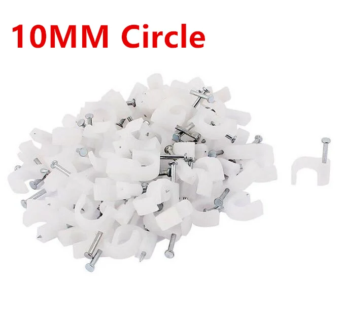 10MM Circle Path Circle cable clips cable nail wire clips 100PCS/bag 10mm cable clips Round white
10MM Circle Path Circle cable clips cable nail wire clips 100PCS/bag 10mm cable clips Round white