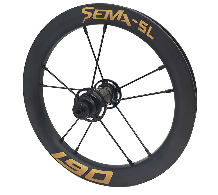 Top Carbon wheels SEMA-SL190 190g carbon wheelset 12inch super light wheels with 6801 bearing for Kids balance bike/Striders/push 6