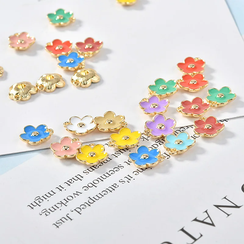 Wholesale 50pcs/Lot 11MM Gold Tone Enamel Alloy Jewelry Spring Flower Charms Ornament Accessories Oil Drop DIY Earring Pendants
Wholesale 50pcs/Lot 11MM Gold Tone Enamel Alloy Jewelry Spring Flower Charms Ornament Accessories Oil Drop DIY Earring Pendants
