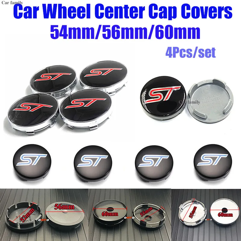 

Car Styling 4Pcs/set Car Logo 54mm /56mm/5.6cm/60mm/2.36" Wheel Center Cap Covers Wheel Rim Badge Emblem Auto Accessorie PVC/ABS
