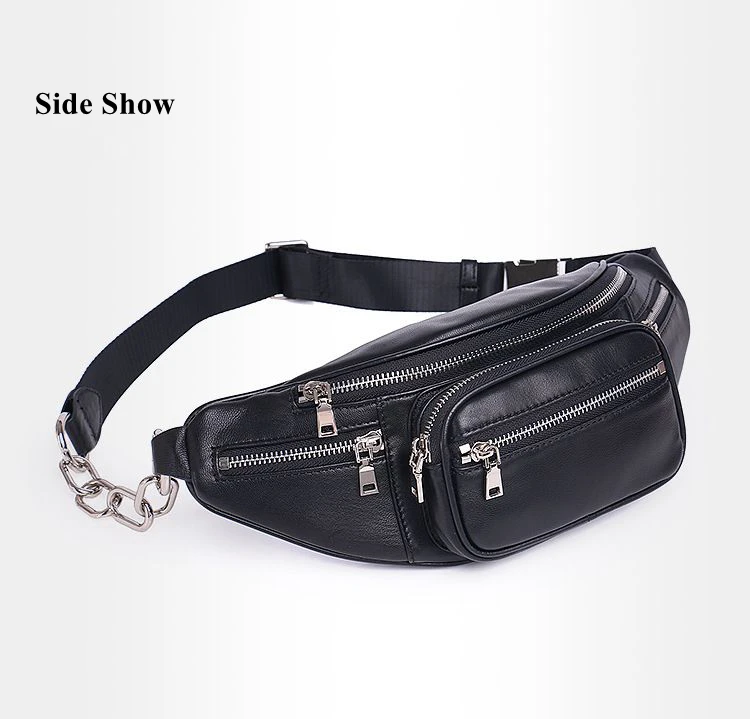 Beaumais Genuine Leather Waist Bag Women Waist Pack Waist Bag Funny Pack Belt Bag Women Men Chain Waist Bag For Phone DF0301 Beaumais Genuine Leather Waist Bag Women Waist Pack Waist Bag Funny Pack Belt Bag Women Men Chain Waist Bag For Phone DF0301