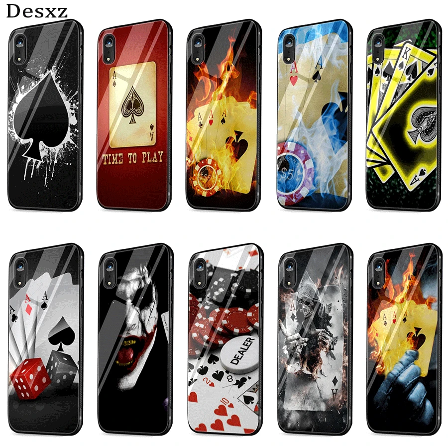 Tempered Glass Case Poker Cover For iPhone X XS XR Max 6 6s 7 8 Plus 5 5s SE Cases
Tempered Glass Case Poker Cover For iPhone X XS XR Max 6 6s 7 8 Plus 5 5s SE Cases