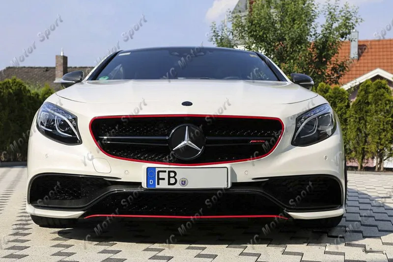 2015-2017 Mercedes Benz C217 S63 Coupe OEM Style Front Bumper Canards and Lip Kit CF (104)