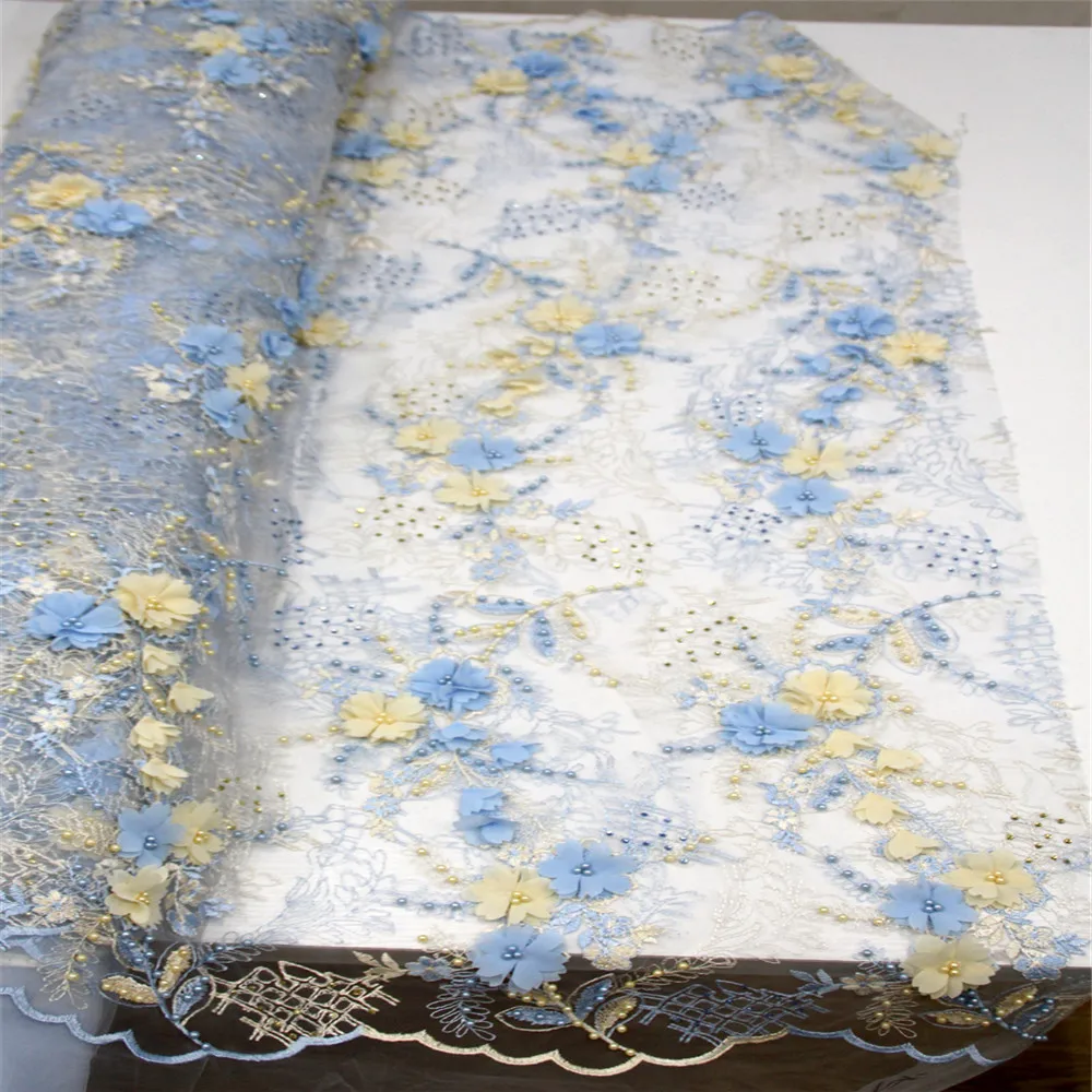 Latest 2018 Beads Nigeria Africa Blue/Yellow 3d Flower Embroidered French Tulle Fabric For Party X486-10
Latest 2018 Beads Nigeria Africa Blue/Yellow 3d Flower Embroidered French Tulle Fabric For Party X486-10