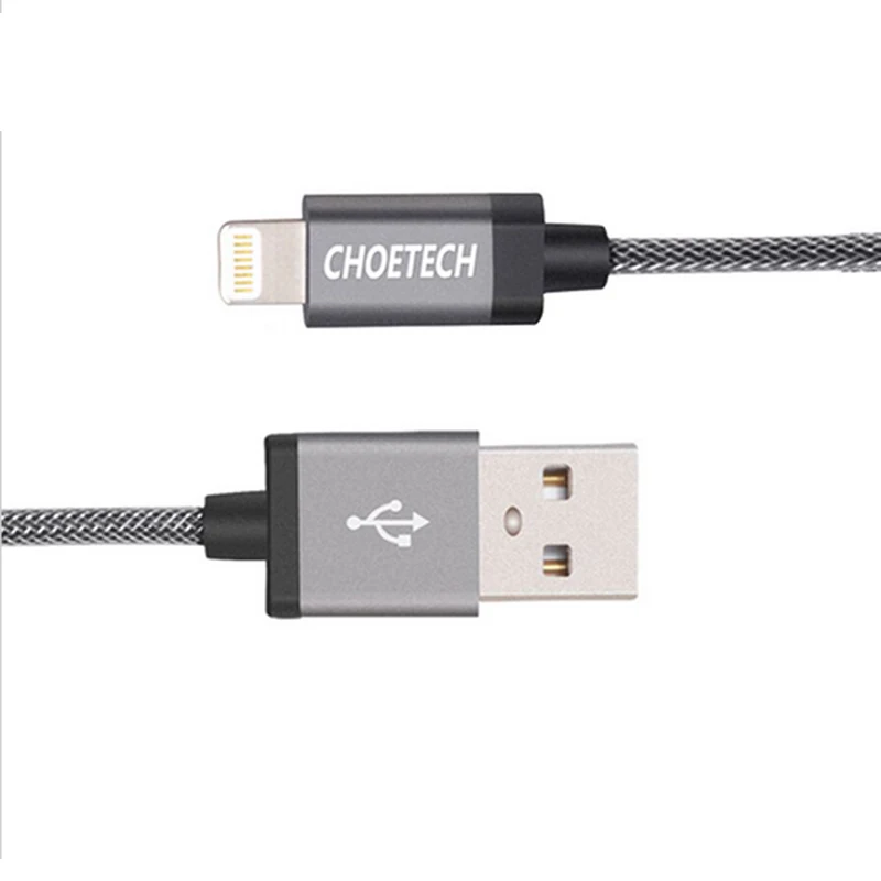 CHOETECH USB Lightening Cable 2M Grey 5V/2.4A