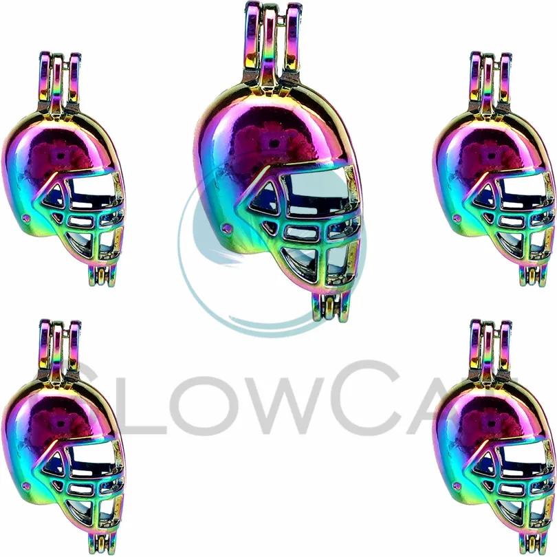 5X Rainbow Football helmet Pearl Cage Locket Pendant Jewelry DIY Bead Cage Aroma Essential Oil Diffuser For Oyster Pearl
5X Rainbow Football helmet Pearl Cage Locket Pendant Jewelry DIY Bead Cage Aroma Essential Oil Diffuser For Oyster Pearl