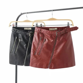 Black Women PU Leather Mini Skirt 2019 Girls Cool Pencil Skirt Office Ladies High Waist Skirts with Sashes Zippers Jupe femme
Black Women PU Leather Mini Skirt 2019 Girls Cool Pencil Skirt Office Ladies High Waist Skirts with Sashes Zippers Jupe femme