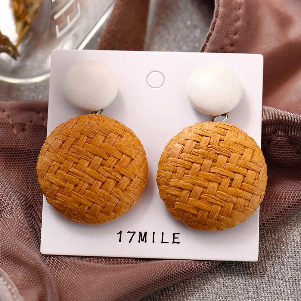 Handmade Geometric Rattan Weave Chandelier Earrings for Women Wooden Straw Round Square Drop Dangle Earring Jewelry Gifts 2019
Handmade Geometric Rattan Weave Chandelier Earrings for Women Wooden Straw Round Square Drop Dangle Earring Jewelry Gifts 2019