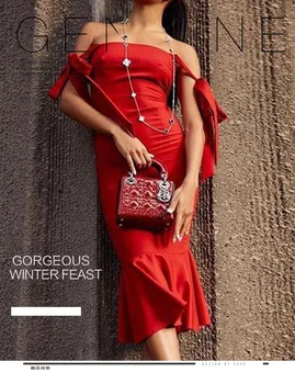 Fashion Bandage Dress Sexy Women Sleeveless Fishtail Spaghetti Strap Night Club Party Body com Slash neck Dresses Wholesale 
Fashion Bandage Dress Sexy Women Sleeveless Fishtail Spaghetti Strap Night Club Party Body com Slash neck Dresses Wholesale