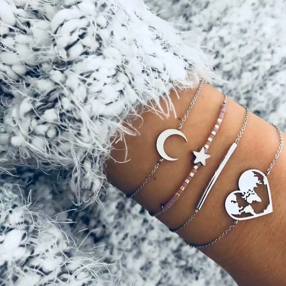 2019 Boho Multilayer Star Moon Heart Bracelets & Bangles Set Bohemian Vintage Charm Bracelets For Women Jewelry Wrap Accessories
2019 Boho Multilayer Star Moon Heart Bracelets & Bangles Set Bohemian Vintage Charm Bracelets For Women Jewelry Wrap Accessories