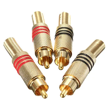 4Pcs 2Pair Gold RCA Phono Male Plug Solder Audio Video Cable Adapter Connector NEW Great for Audio Speakers
4Pcs 2Pair Gold RCA Phono Male Plug Solder Audio Video Cable Adapter Connector NEW Great for Audio Speakers