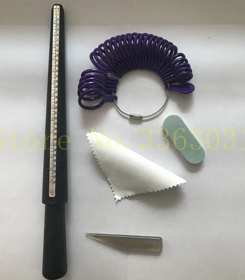 Plastic Black Ring Mandrel and Ring Sizer Kit with 3 Piece Jewelry Polishing Cloth and agate burnisher
Plastic Black Ring Mandrel and Ring Sizer Kit with 3 Piece Jewelry Polishing Cloth and agate burnisher