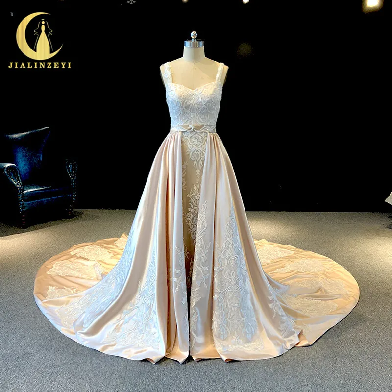 JIALINZEYI Real Picture Two Straps Champagne Lace with train Wedding Dresses wedding gown dress 2019
JIALINZEYI Real Picture Two Straps Champagne Lace with train Wedding Dresses wedding gown dress 2019