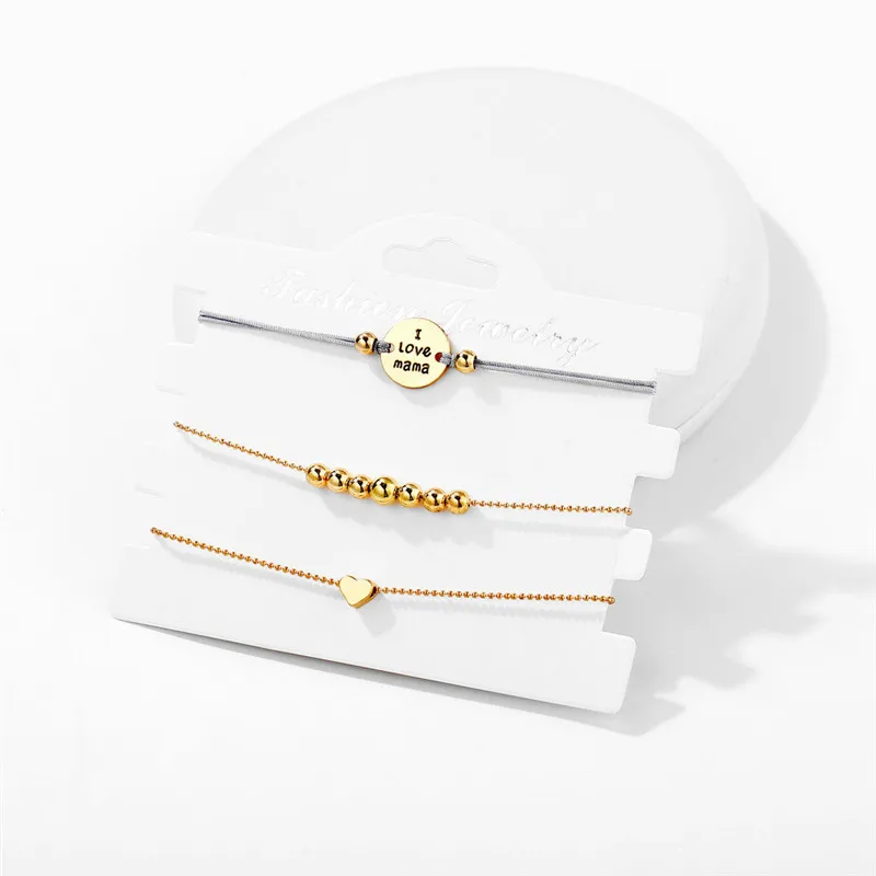 3pc/set Bohemia Style Gold Bracelets For Women Beaded Letter I Love Mama Chain&Link Bracelet Heart Pendant Fashion Jewelry
3pc/set Bohemia Style Gold Bracelets For Women Beaded Letter I Love Mama Chain&Link Bracelet Heart Pendant Fashion Jewelry