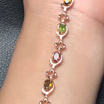 Fine Jewelry Pure 925 Sterling Silver Jewelry Real S925 Natural Colorful Tourmaline Gemstones Female's Fine Women's Bracelets
Fine Jewelry Pure 925 Sterling Silver Jewelry Real S925 Natural Colorful Tourmaline Gemstones Female's Fine Women's Bracelets