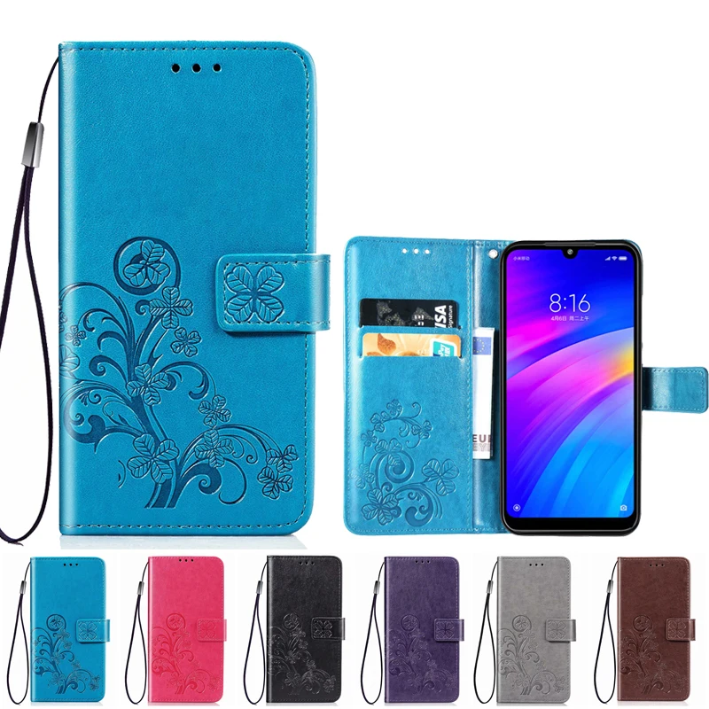 Кожаный чехол бумажник с цветами для телефона Xiaomi Mi 8 9 se Lite Redmi 4A 4X 5 Plus S2 6A 6 Pro Note 5A 7